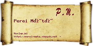 Perei Máté névjegykártya
